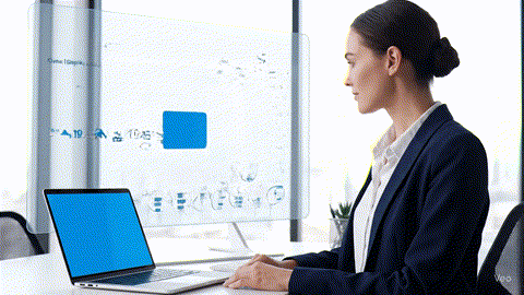Executive using AI dashboard