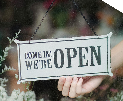 Open sign storefront